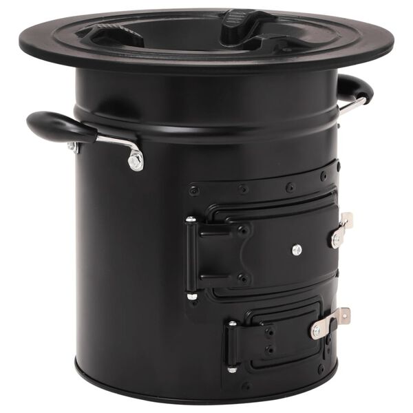 vidaXL Ξυλόσομπα Για Κάμπινγκ Μαύρη 50 x 33,5 x 30,5 εκ. από Ατσάλι