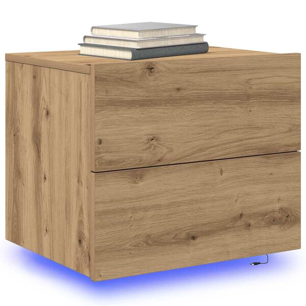 vidaXL Τοίχου κομοδίνο με συρτάρι 2 pcs artisan δρυς 50 x 39 x 41 εκ.