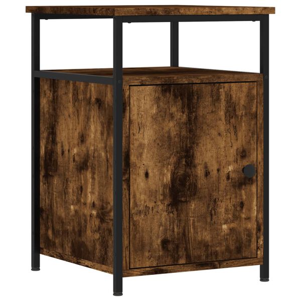 vidaXL Κομοδίνα 2 τεμ. Καπνιστή Δρυς 40x42x60 εκ. από Επεξεργ. Ξύλο