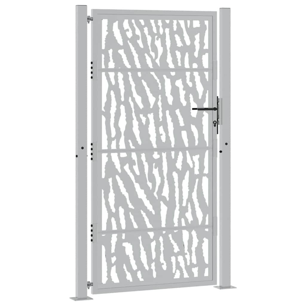 vidaXL Πύλη κήπου 105x180 cm από διαβρωμένο χάλυβα με σχέδιο ίχνος