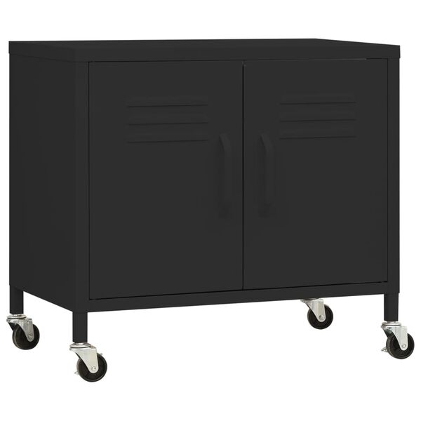 vidaXL Ντουλάπι Αποθήκευσης Μαύρο 60 x 35 x 56 εκ. από Ατσάλι