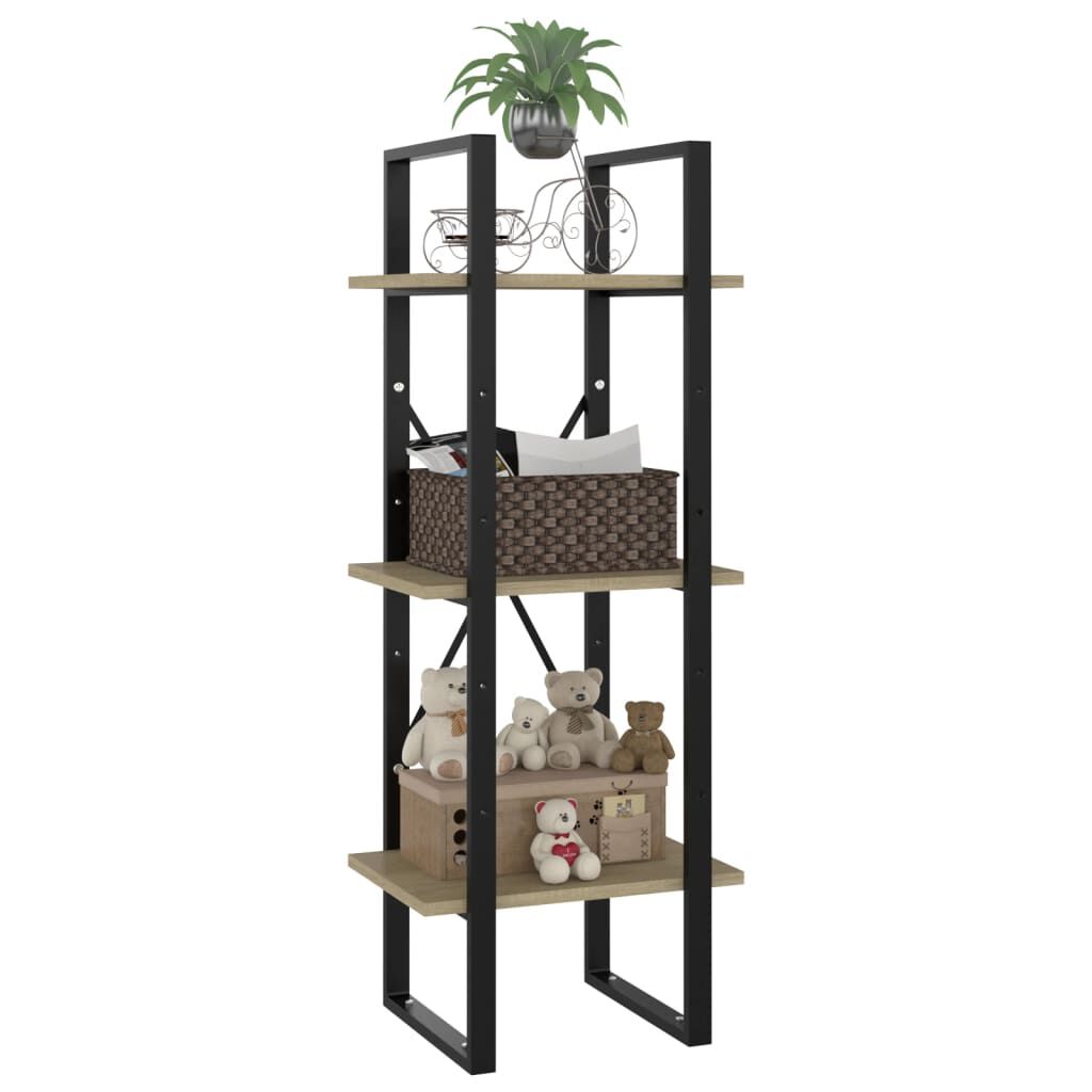 vidaXL Βιβλιοθήκη με 3 Ράφια Sonoma Δρυς 40x30x105 εκ. από Επεξ. Ξύλο