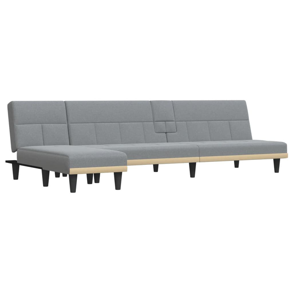 vidaXL Καναπές Κρεβάτι Γωνιακός Αν. Γκρι 255x140x70 εκ. Υφασμάτινος