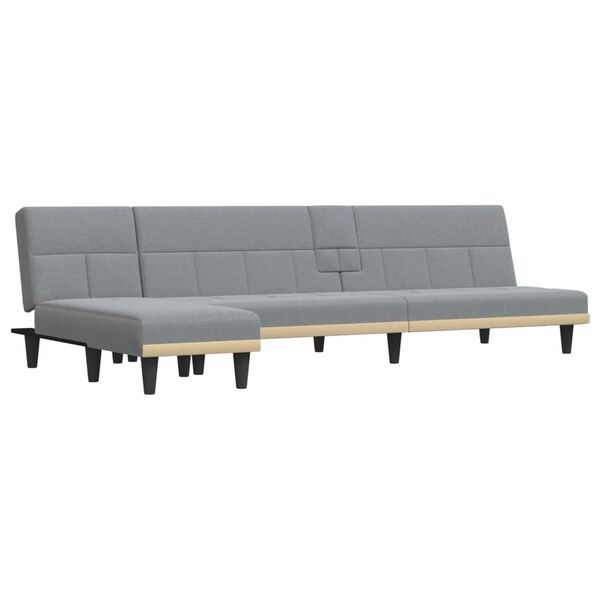 vidaXL Καναπές Κρεβάτι Γωνιακός Αν. Γκρι 255x140x70 εκ. Υφασμάτινος