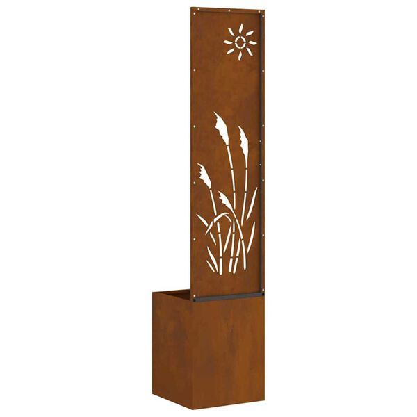 vidaXL Γλάστρα Κήπου με Διακοσμητική Πάνελ Σκ rusty 32 x 140 εκ.