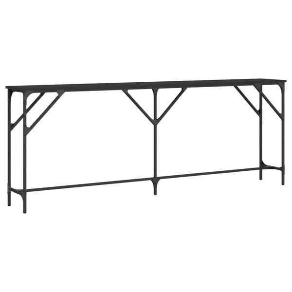 vidaXL Τραπέζι Κονσόλα Μαύρο 200x29x75 εκ. Επεξεργασμένο Ξύλο
