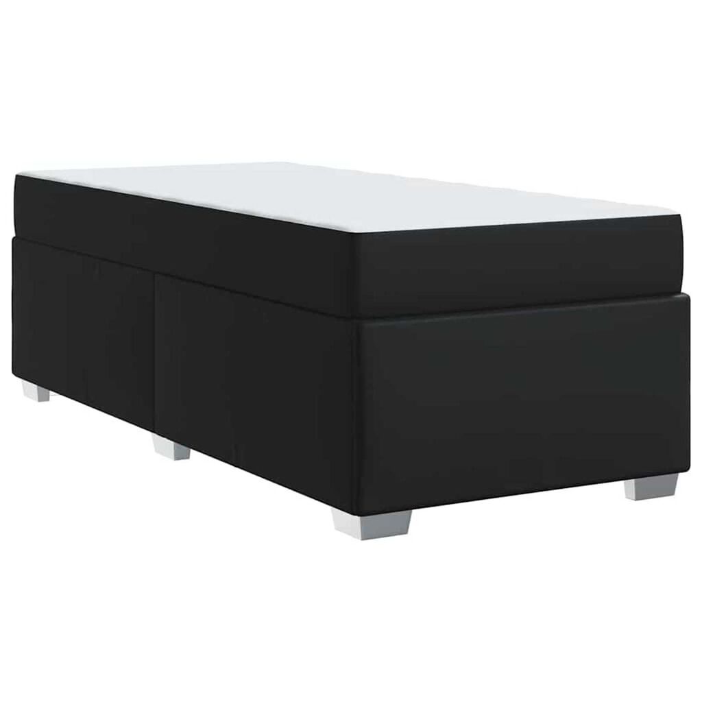 vidaXL Σκελετός Κρεβατιού Μαύρο 90 x 190 cm Τεχνητό δέρμα