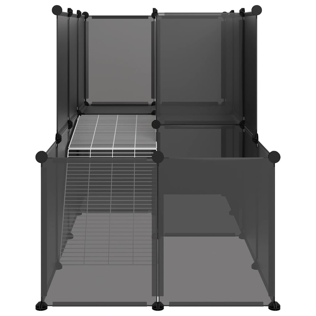 vidaXL Κλουβί Μικρών Ζώων Μαύρο 142x74x93 εκ. Πολυπροπυλένιο/Ατσάλι