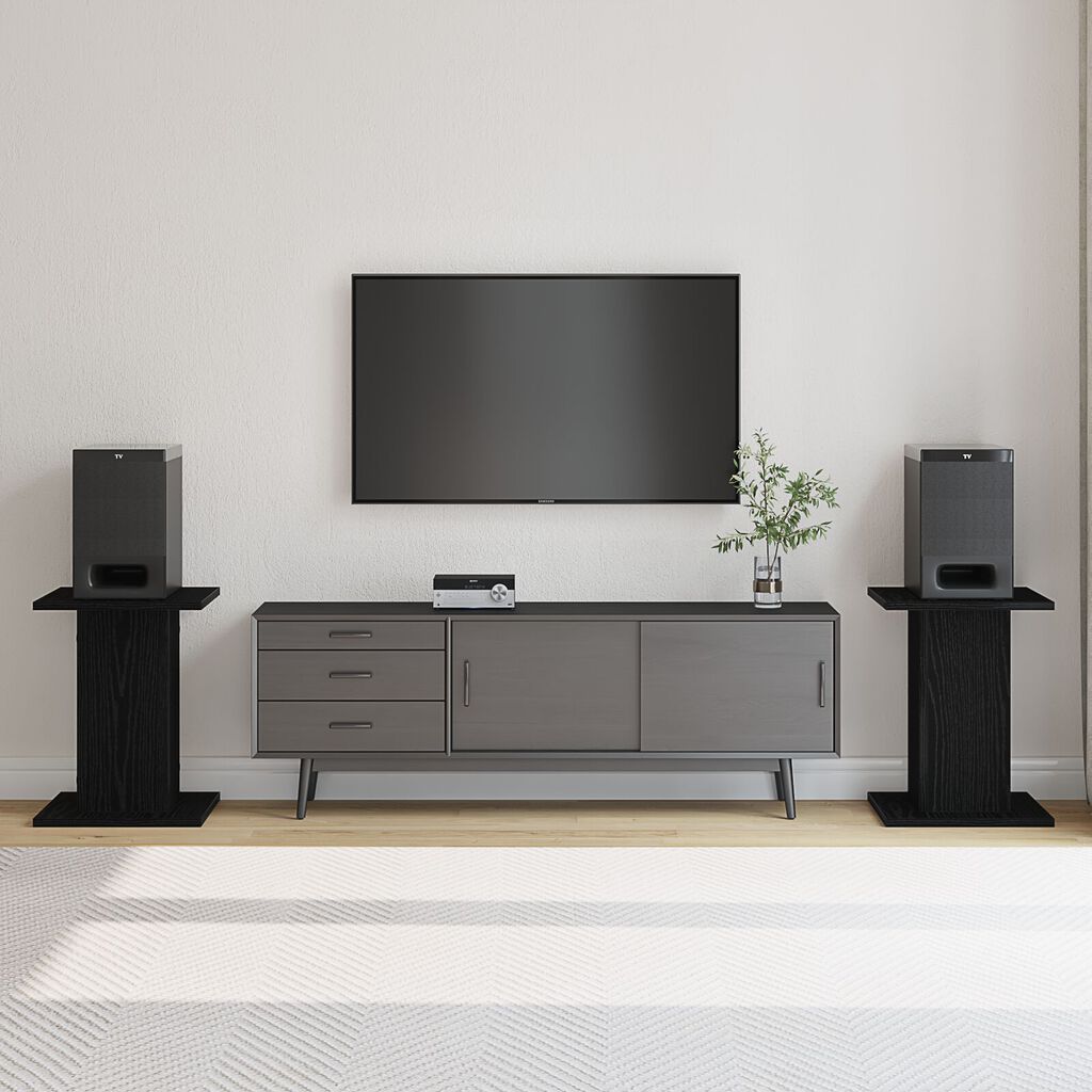 vidaXL Στήρες Ηχείων 2 τμχ Μαύρη Δρυς 30x30x40 εκ Φτιαγμένοι από Ξύλο