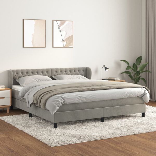 vidaXL &Kappa;&rho;&epsilon;&beta;ά&tau;&iota; Boxspring &mu;&epsilon; &Sigma;&tau;&rho;ώ&mu;&alpha; &Alpha;&nu;&omicron;&iota;&chi;&tau;ό &Gamma;&kappa;&rho;&iota; 160x200 &epsilon;&kappa;. &Beta;&epsilon;&lambda;&omicron;ύ&delta;&iota;&nu;&omicron;