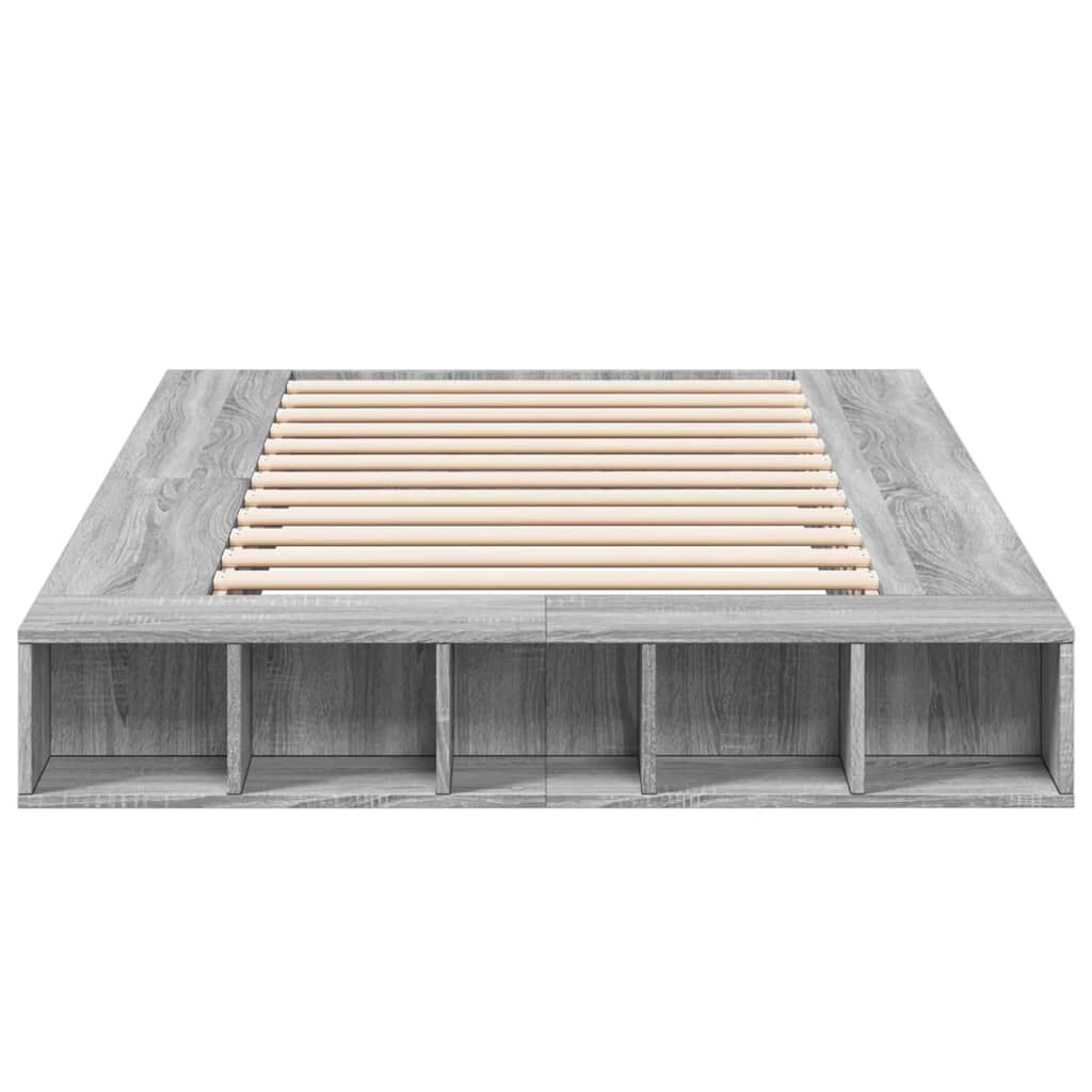 vidaXL Πλαίσιο Κρεβατιού Γκρι Sonoma 140x190 εκ. Επεξεργασμένο Ξύλο