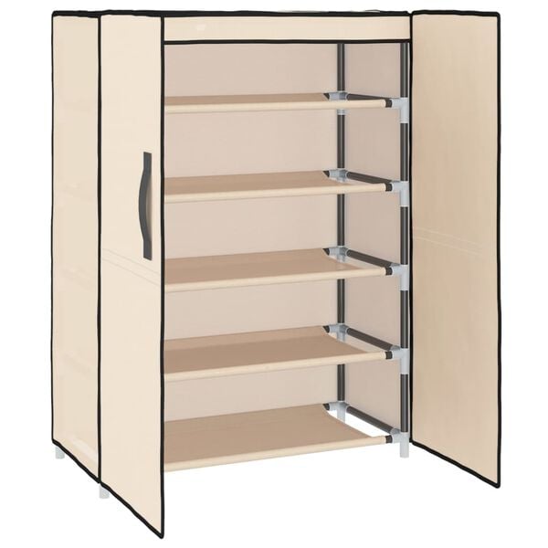 vidaXL Ντουλάπα Παπουτσιών Κρεμ 60 x 28 x 90 εκ. Υφασμάτινη