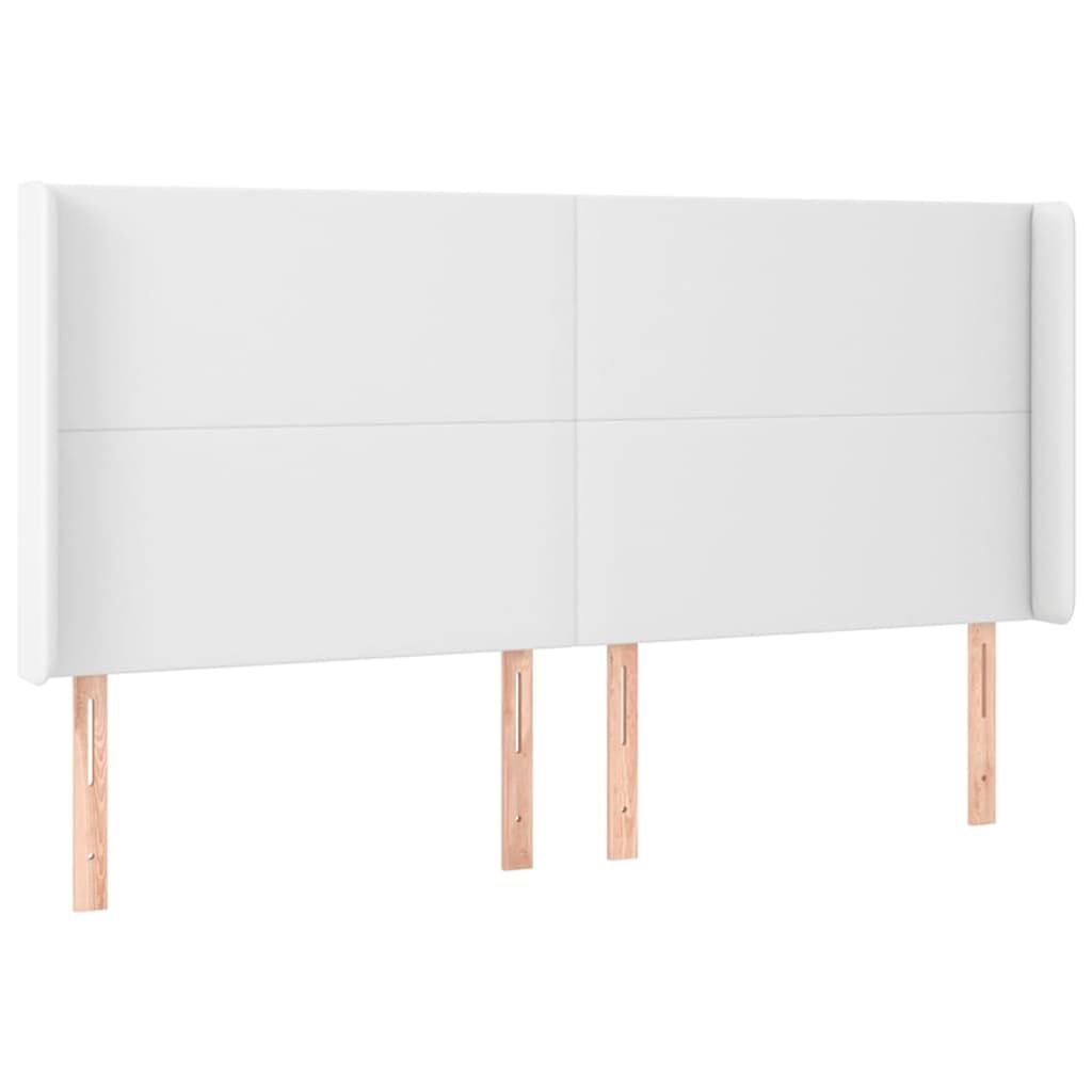 vidaXL Κρεβάτι Boxspring με Στρώμα & LED Λευκό 180x200 εκ. Συνθ. Δέρμα