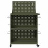 vidaXL Καρότσι εργαλείων με ράφι Λαδί 65 x 35 x 111 εκ Κρύα χάλυβας