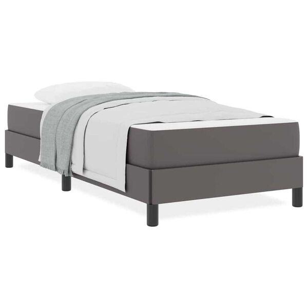 vidaXL Κρεβάτι Άλλο Γκρι 100 x 200 cm Τεχνητό δέρμα