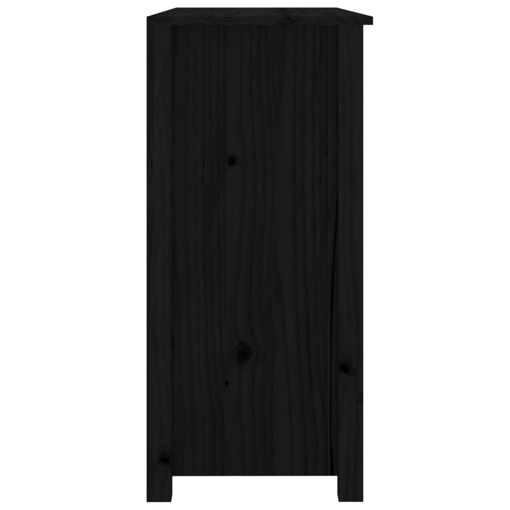 vidaXL Ντουλάπι Μαύρο 100 x 35 x 74 εκ. από Μασίφ Ξύλο Πεύκου