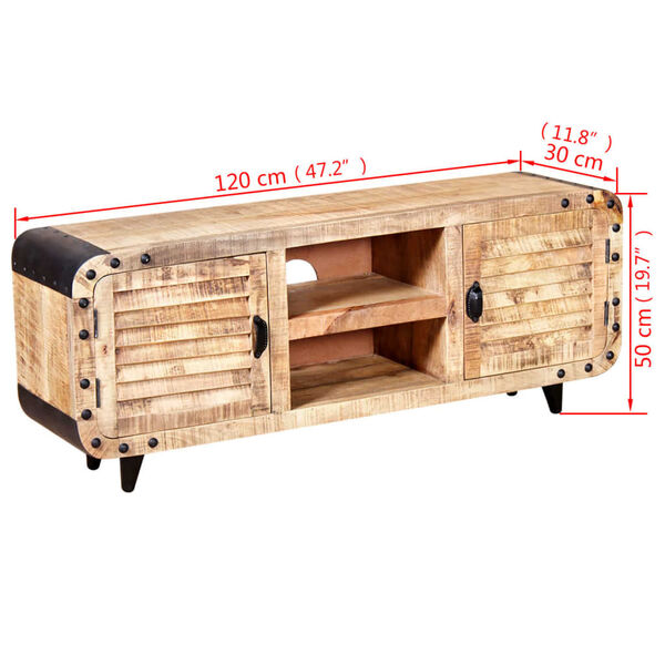 vidaXL Έπιπλο Τηλεόρασης 120 x 30 x 50 εκ. από Ακατέργαστο Ξύλο Μάνγκο