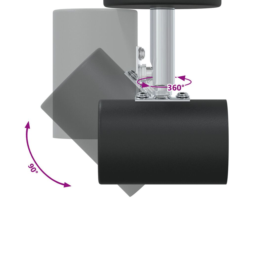 vidaXL Φωτιστικό οροφής 4 Way Adjustable Μαύρο E27