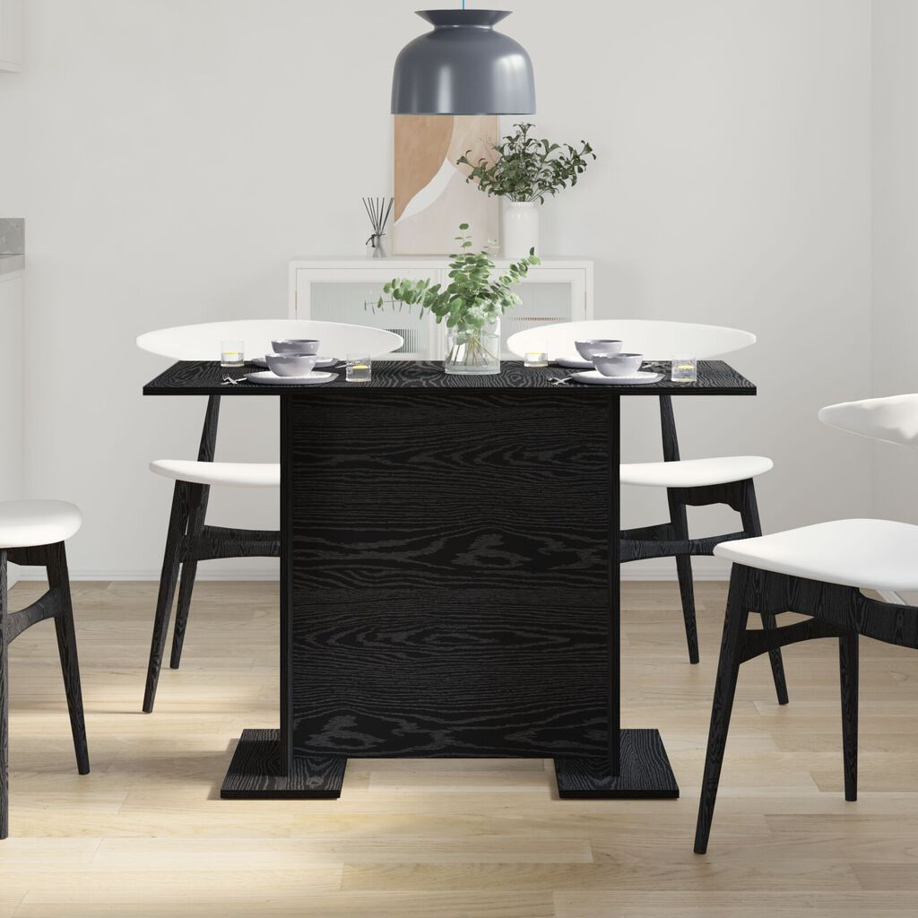 vidaXL Τραπέζι Τραπεζαρίας Μαύρη Δρυς 110x60x75 εκ Επεξεργασμένο Ξύλο