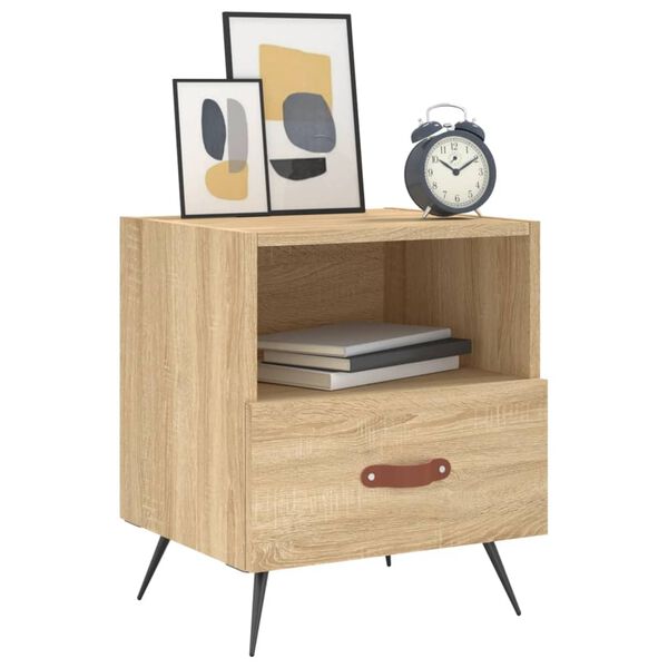 vidaXL Κομοδίνα 2 τεμ. Sonoma Δρυς 40 x 35 x 47,5 εκ. Επεξεργ. Ξύλο