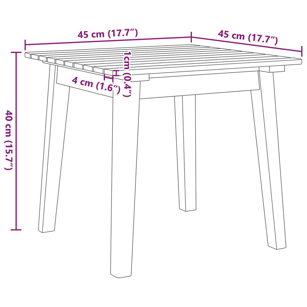 vidaXL Σετ Εξωτερικής Τραπέζης 3 pcs Καφέ Μασίφ ξύλο ακακίας