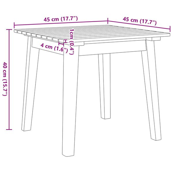 vidaXL Σετ Εξωτερικής Τραπέζης 3 pcs Καφέ Μασίφ ξύλο ακακίας