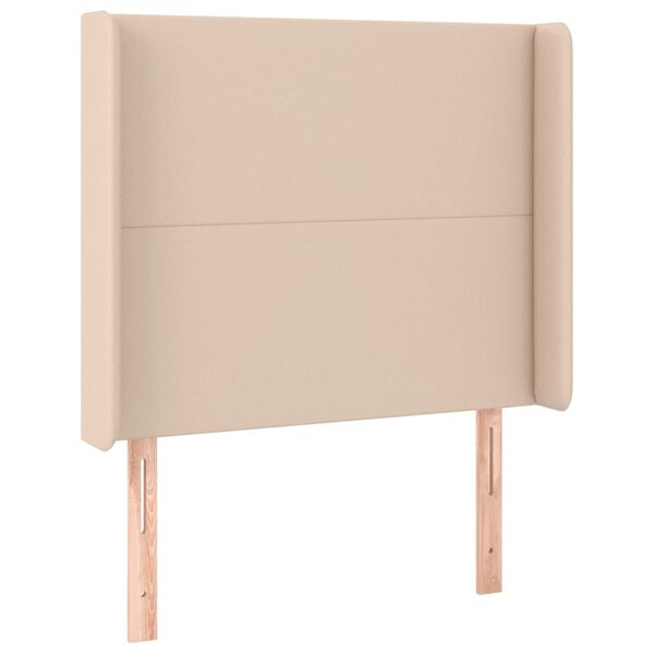 vidaXL Κεφαλάρι με Πτερύγια Καπουτσίνο 93x16x118/128 εκ. Συνθ. Δέρμα