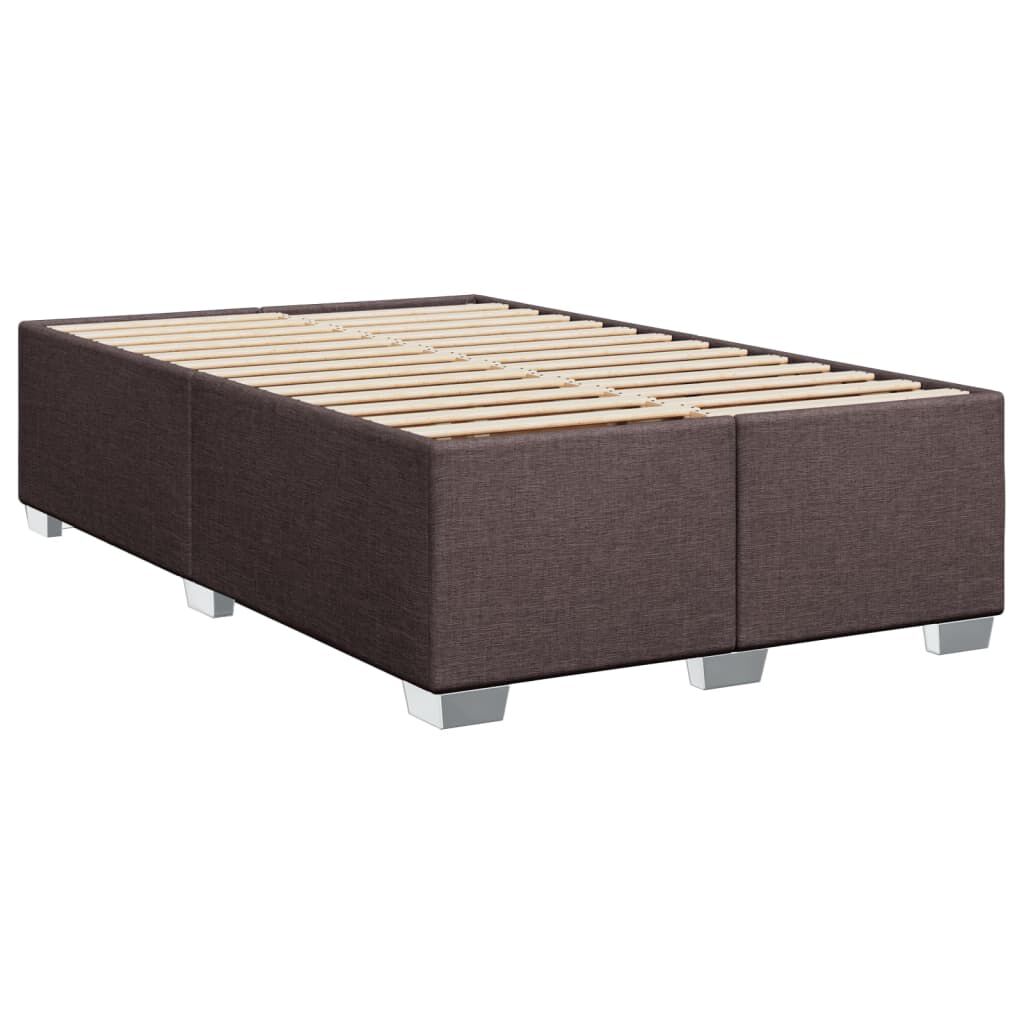 vidaXL Κρεβάτι Boxspring με Στρώμα Σκούρο Καφέ 120x190 εκ Υφασμάτινο