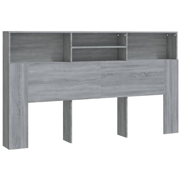 vidaXL Κεφαλάρι Με Αποθηκευτικό Χώρο Γκρι Sonoma 180 x 19 x 103,5 εκ.