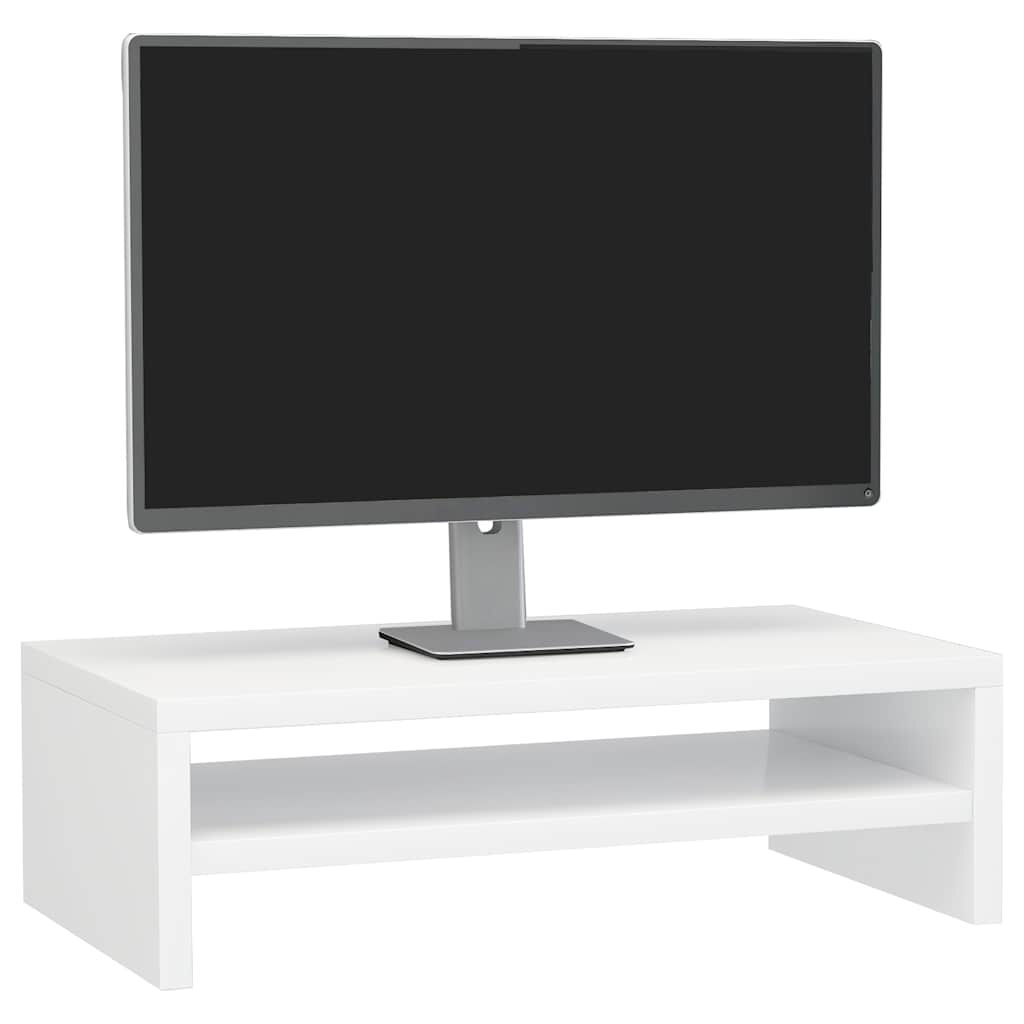 vidaXL Βάση Οθόνης Γυαλιστερό Λευκό 42 x 24 x 13 εκ. από Επεξ. Ξύλο