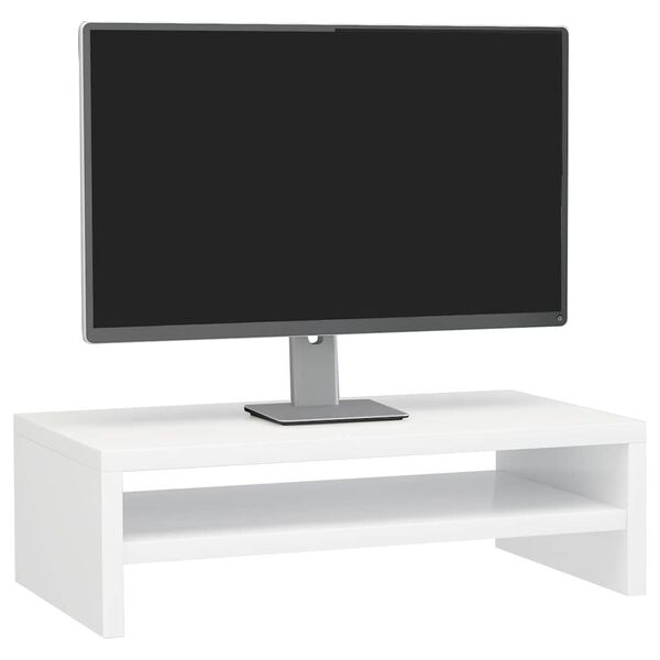 vidaXL Βάση Οθόνης Γυαλιστερό Λευκό 42 x 24 x 13 εκ. από Επεξ. Ξύλο