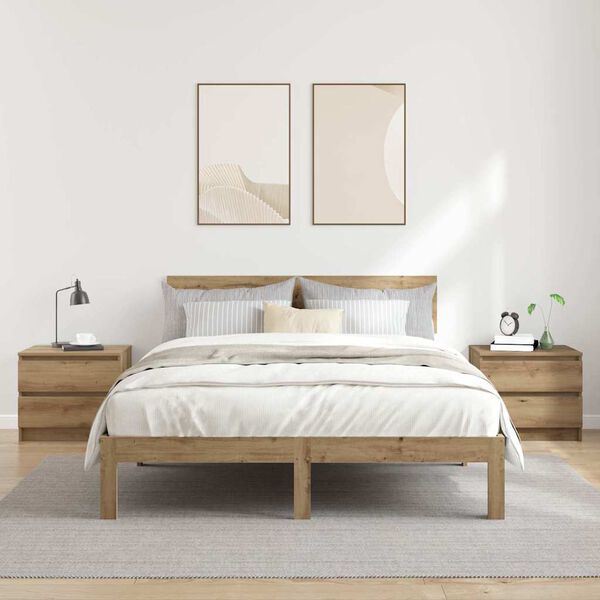 vidaXL Κομοδίνα 2 τεμ Artisan Oak 50x40x43.5 cm Κατασκευασμένο ξύλο