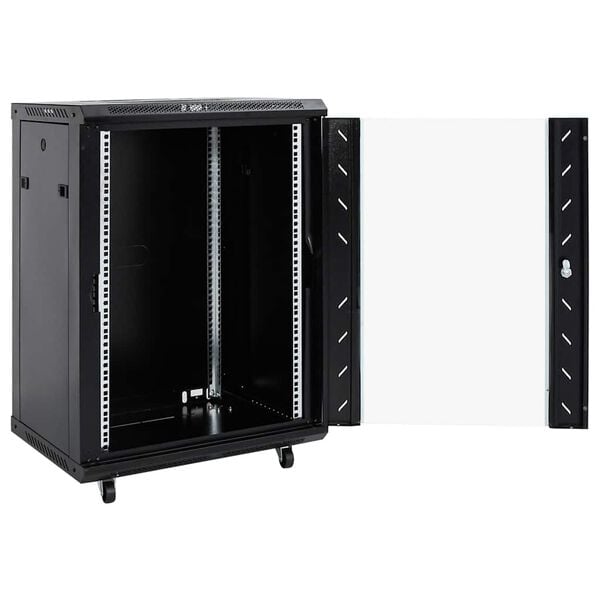 vidaXL Καμπίνα Δικτύου 15U 19" IP20 Μαύρη 60x45x86 εκ.