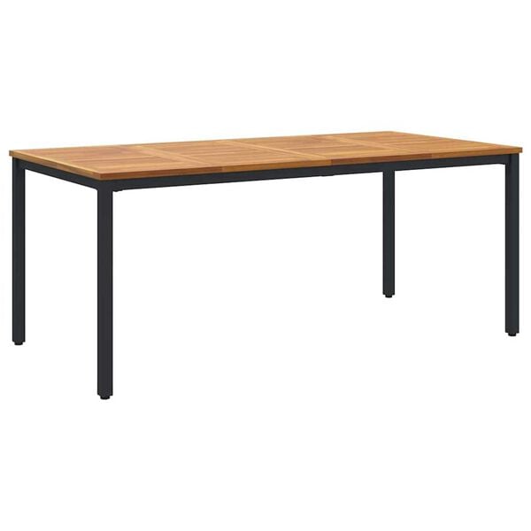 vidaXL Υπαίθρια Τραπέζια Φυσικό και μαύρο 180 x 90 x 75 cm