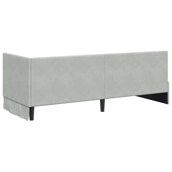 vidaXL Κρεβάτι Γωνίας με στρώμα Ανοιχτό γκρι 80 x 200 cm Βελούδο