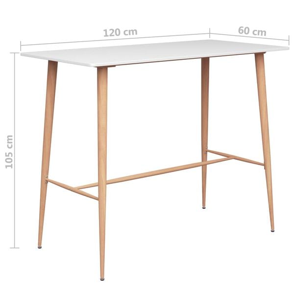 vidaXL Τραπέζι Μπαρ Λευκό 120 x 60 x 105 εκ.