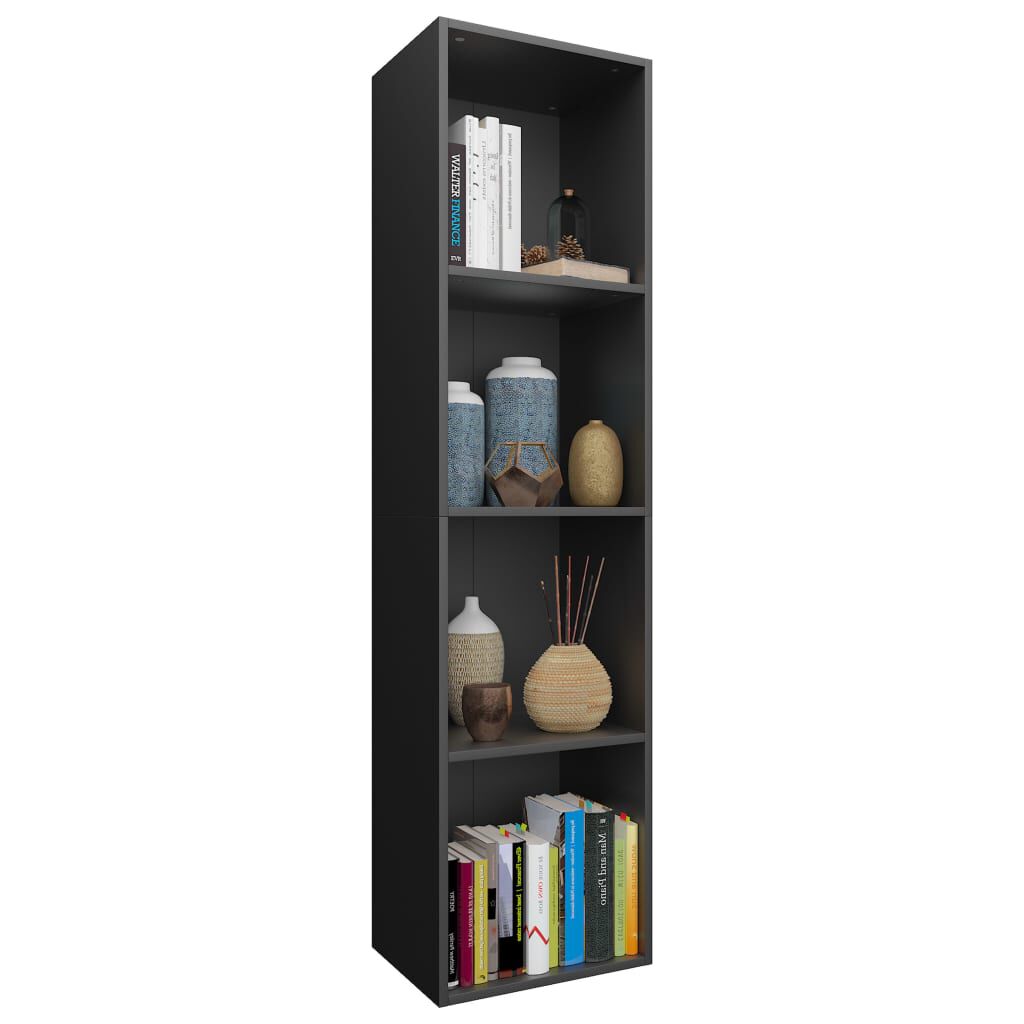 vidaXL Βιβλιοθήκη/Έπιπλο Τηλεόρασης Μαύρο 36x30x143 εκ. Επεξ. Ξύλο