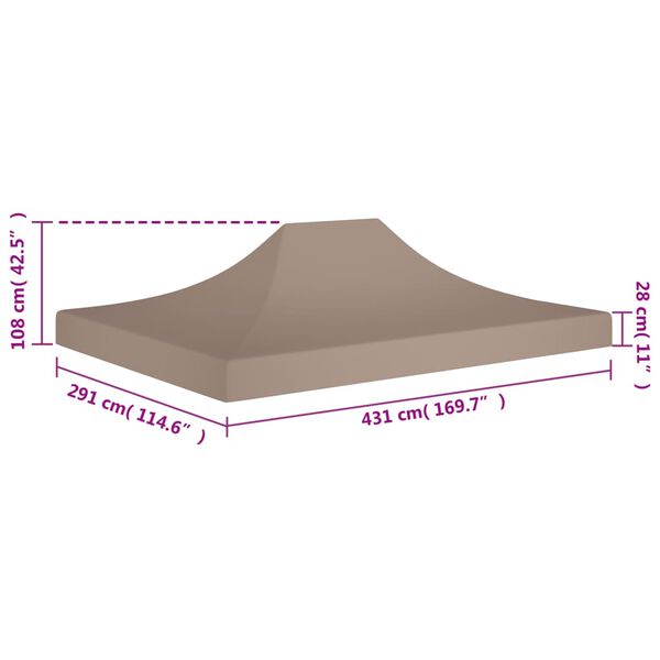vidaXL Κάλυμμα Τέντας Εκδηλώσεων Taupe 4,5 x 3 μ. 270 γρ/μ²