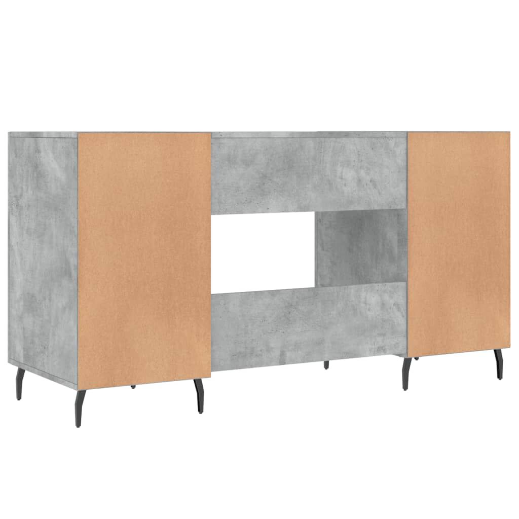 vidaXL Γραφείο Γκρι Σκυροδέματος 140 x 50 x 75 εκ. από Επεξεργ. Ξύλο