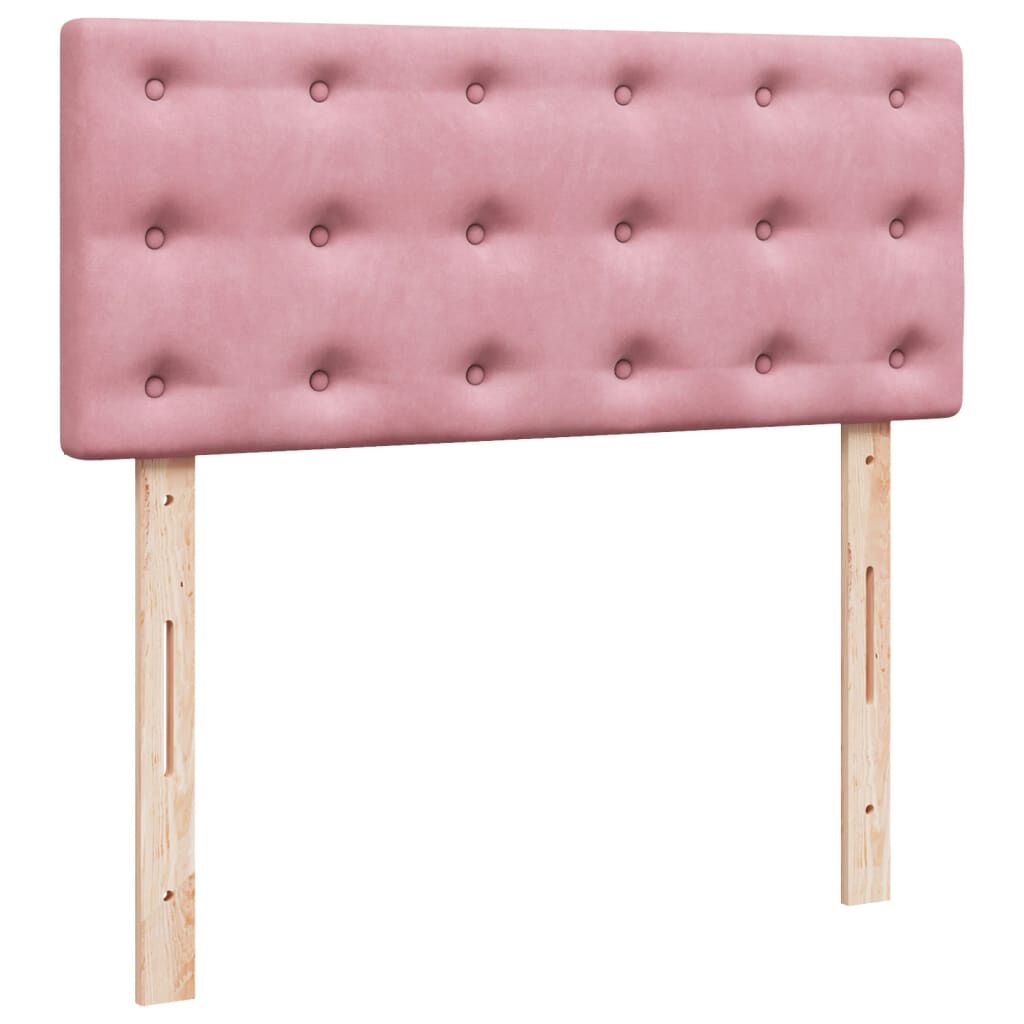vidaXL Κρεβάτι Boxspring με Στρώμα Ροζ 120x200 εκ. Βελούδινο