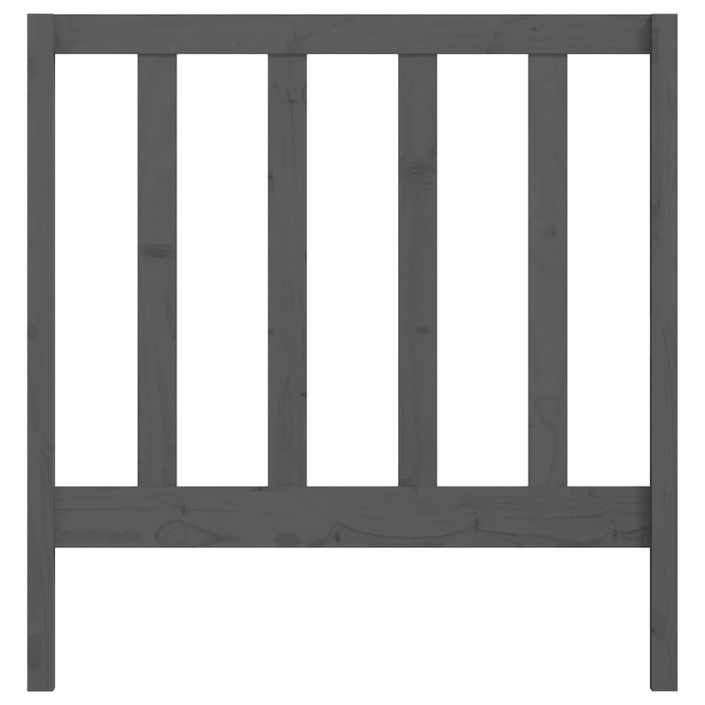 vidaXL Κεφαλάρι Kρεβατιού Γκρι 81 x 4 x 100 εκ. από Μασίφ Ξύλο Πεύκου