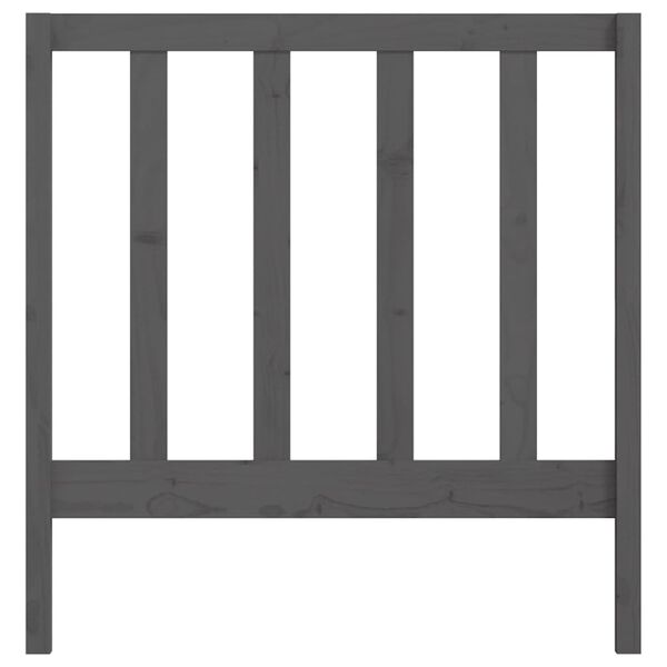 vidaXL Κεφαλάρι Kρεβατιού Γκρι 81 x 4 x 100 εκ. από Μασίφ Ξύλο Πεύκου