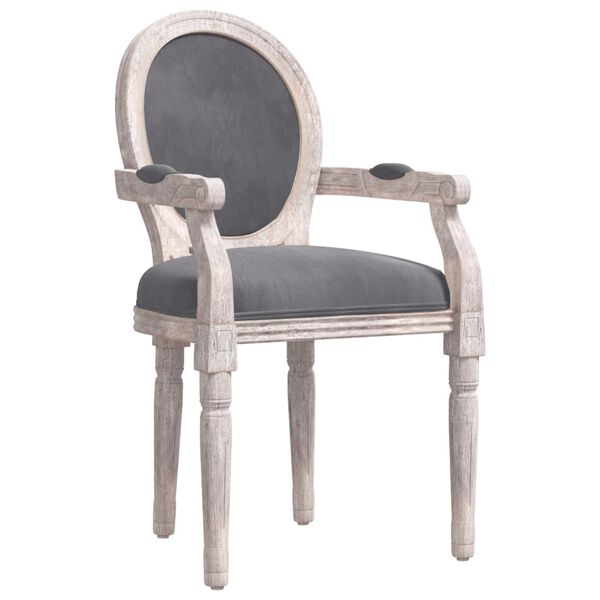 vidaXL Καρέκλα Τραπεζαρίας Σκούρο Γκρι 54 x 56 x 96,5 εκ. Βελούδινη