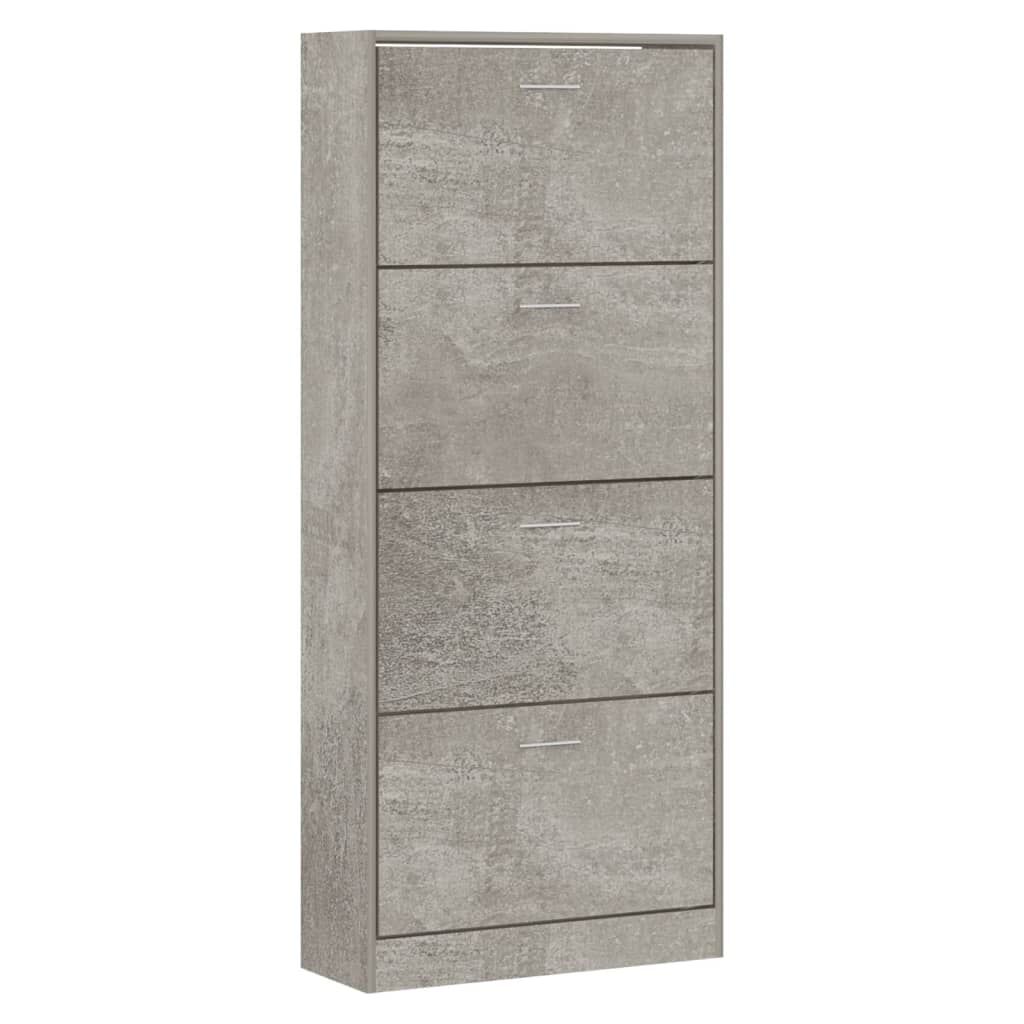 vidaXL Παπουτσοθήκη Γκρι Σκυροδέματος 63x24x147 εκ. Επεξεργασμένο Ξύλο