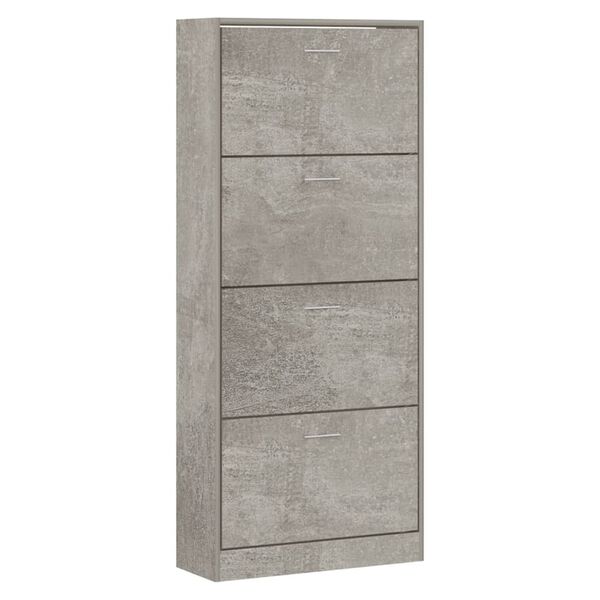 vidaXL Παπουτσοθήκη Γκρι Σκυροδέματος 63x24x147 εκ. Επεξεργασμένο Ξύλο
