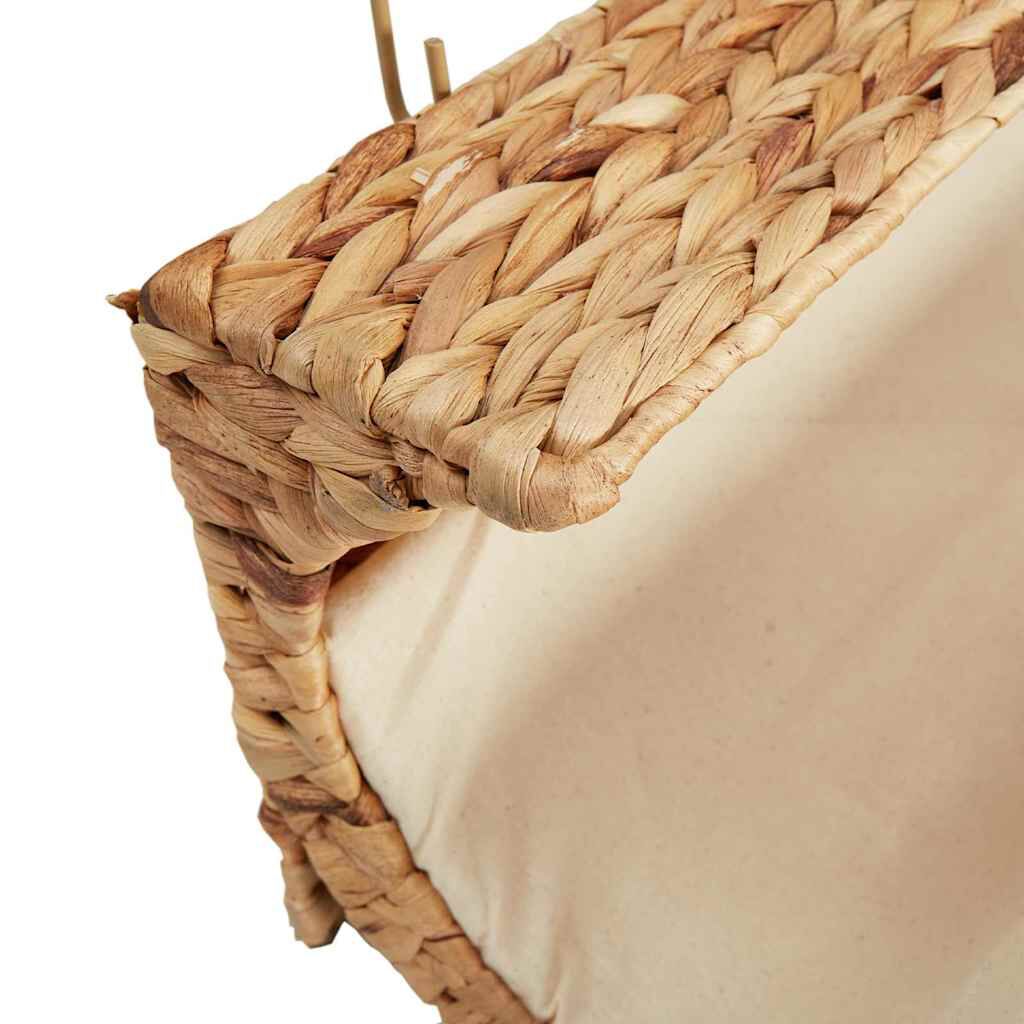 vidaXL Κρεβάτι Γάτας 37x20x20 εκ. από Υάκινθο του Νερού με Μαξιλάρι