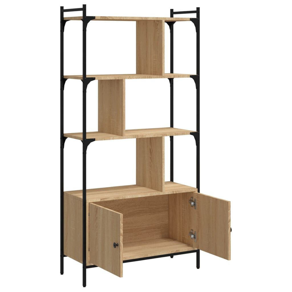 vidaXL Βιβλιοθήκη με Πόρτες Sonoma Δρυς 76,5x30x154,5 εκ. Επεξ. Ξύλο