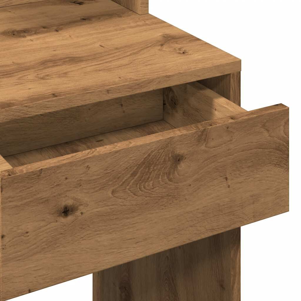vidaXL Κομοδίνο με LED Artisan Oak 74,5x40x141 cm