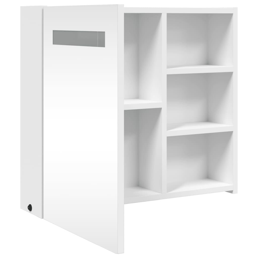 vidaXL Καθρέφτης Μπάνιου με Ντουλάπι & LED Λευκό 60 x 13 x 52 εκ.