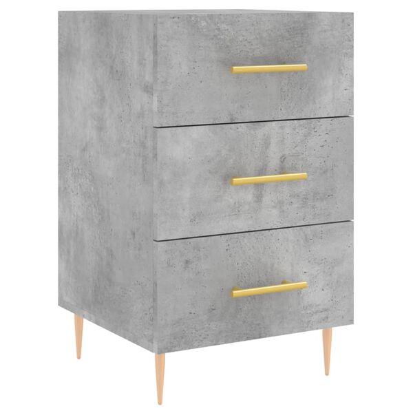 vidaXL Κομοδίνο Γκρι Σκυροδέματος 40x40x66 εκ. από Επεξεργασμένο Ξύλο